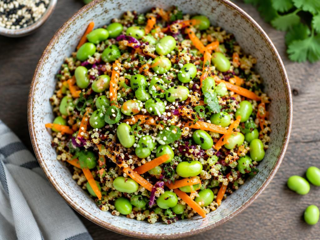 Salade-repas Quinoa, Edamame & Carottes