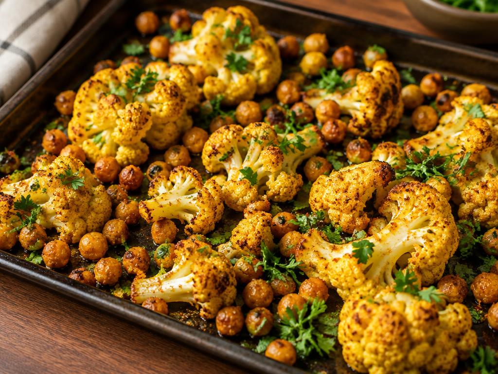 Chou-Fleur Rôti au Curcuma & Pois Chiches Croustillants