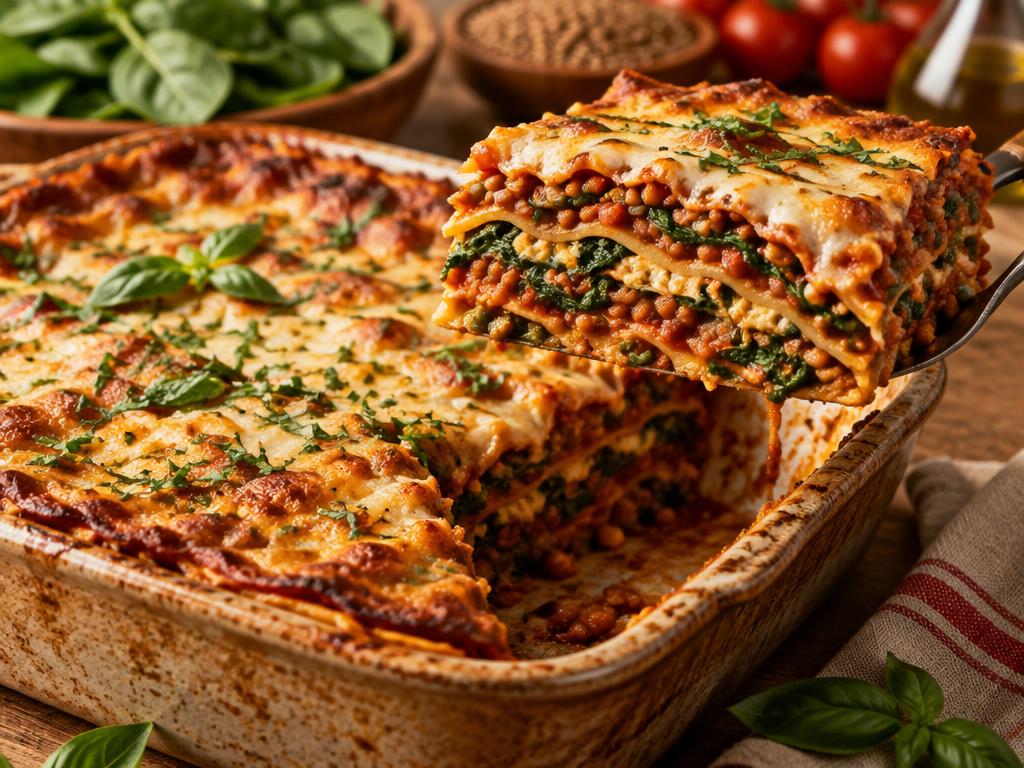 Lasagnes Épinards & Lentilles