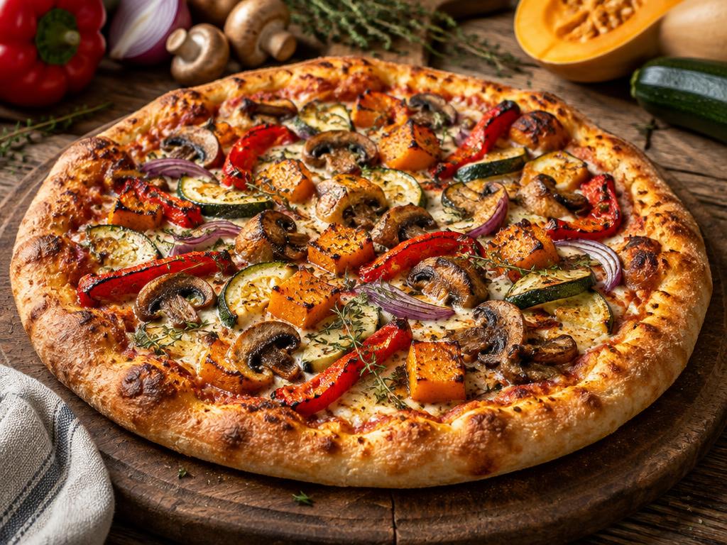 Pizza Maison aux Légumes Rôtis