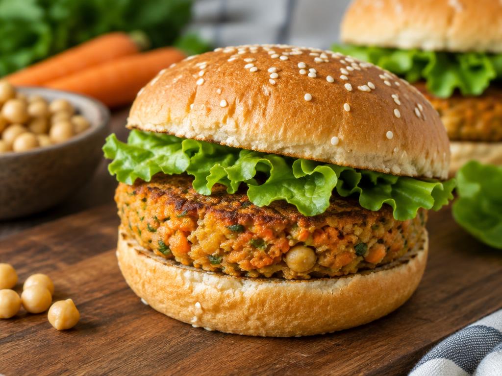 Burger Végétal Pois Chiches & Carotte