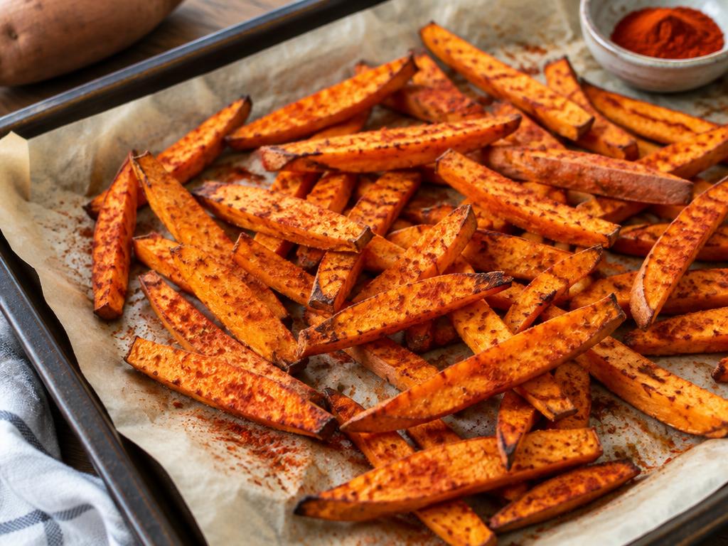 Frites de Patate Douce au Four