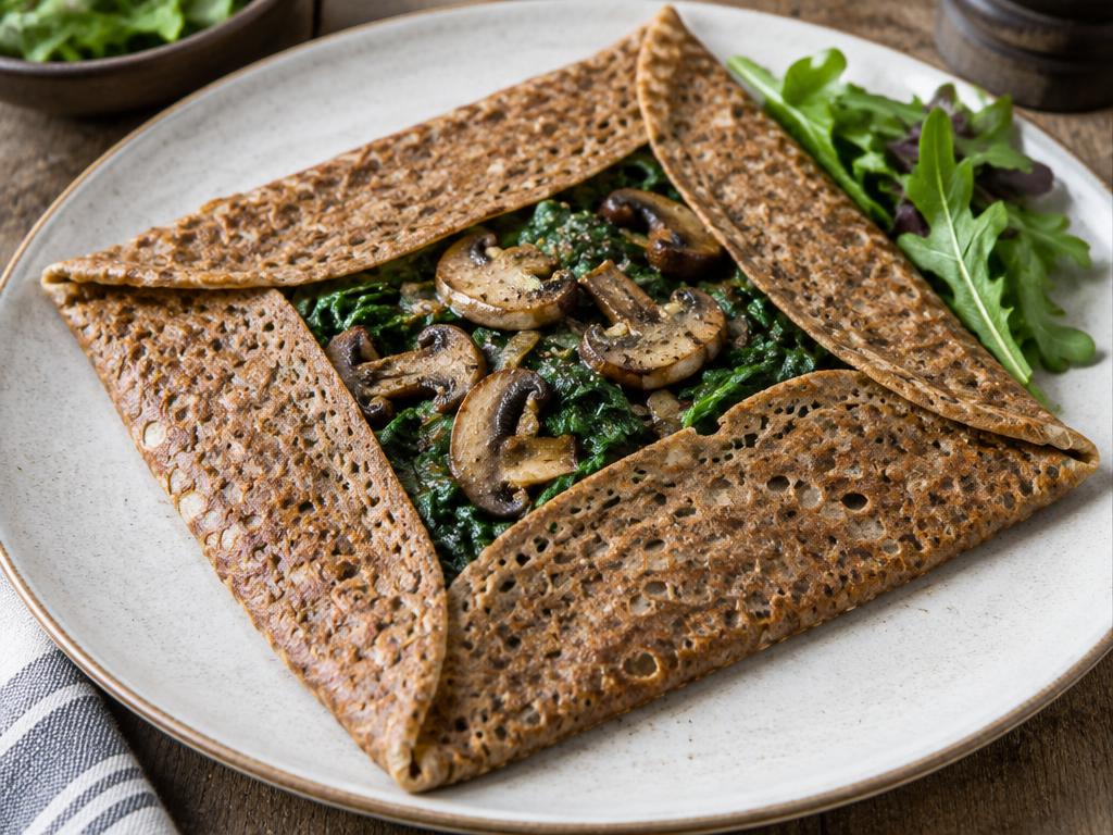 Galette de Sarrasin Épinards & Champignons