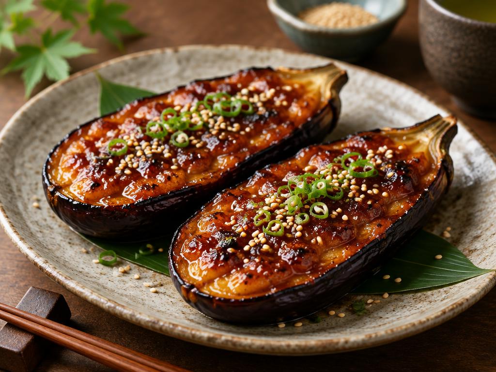 Aubergines glacées au miso