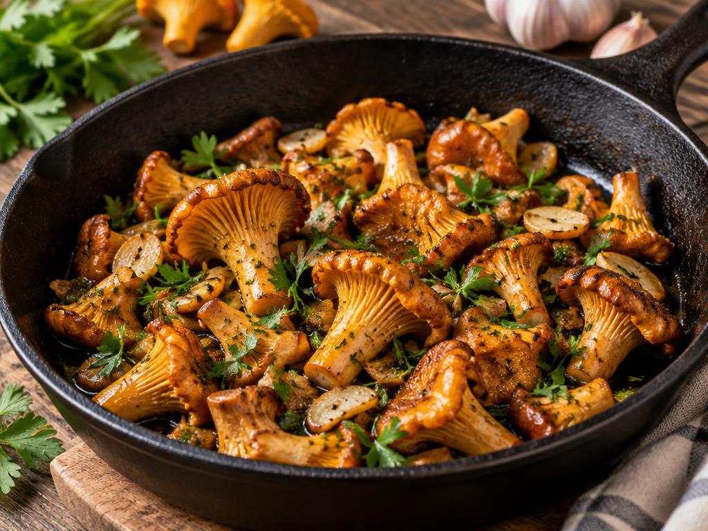 Girolles poêlées en persillade