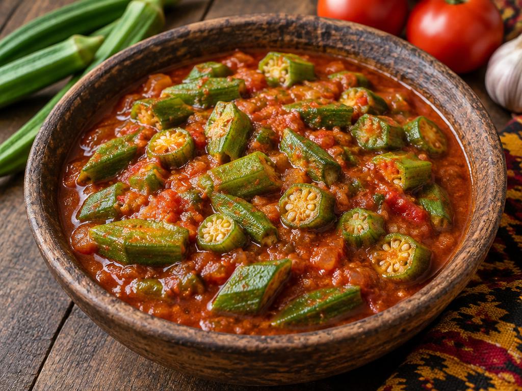 Gombos en sauce tomate